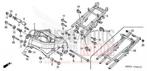 CARROSSERIE DE CHASSIS (2) CBR600F1 de 2001